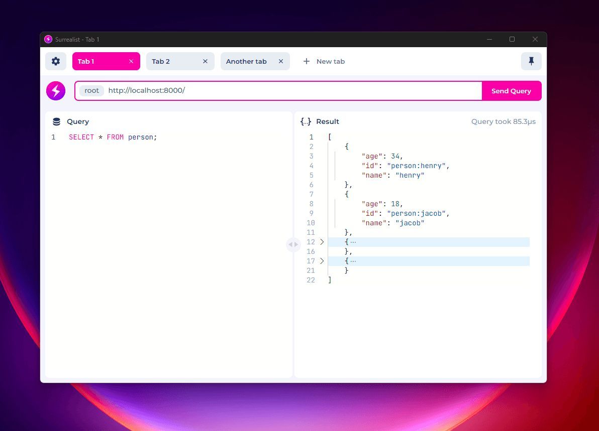 The very first public version of Surrealist which offered only query capabilities