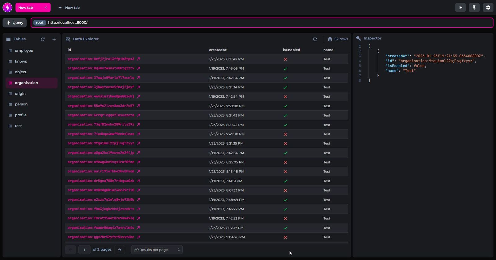 The first version of the Surrealist explorer view, intended for browsing your records without the need of writing manual queries.
