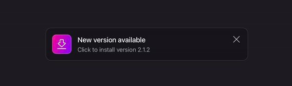 The new update notification